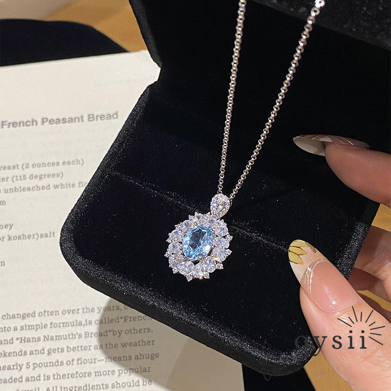 Sky Jewel — S925 Silver Blue Topaz Necklace