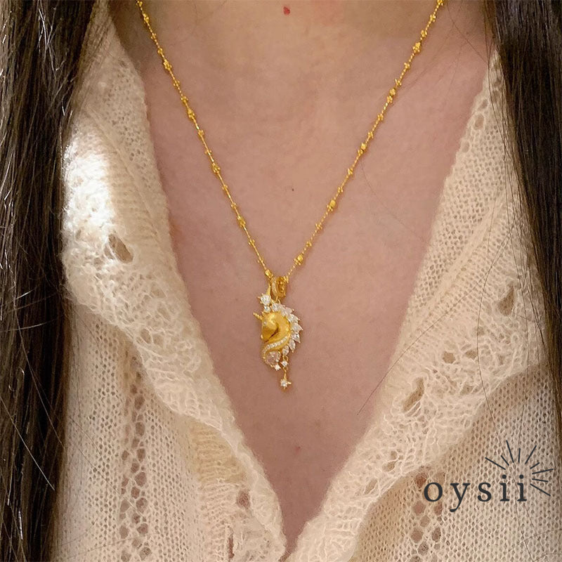 Unicorn Gleam – Matte Starburst Pendant Necklace