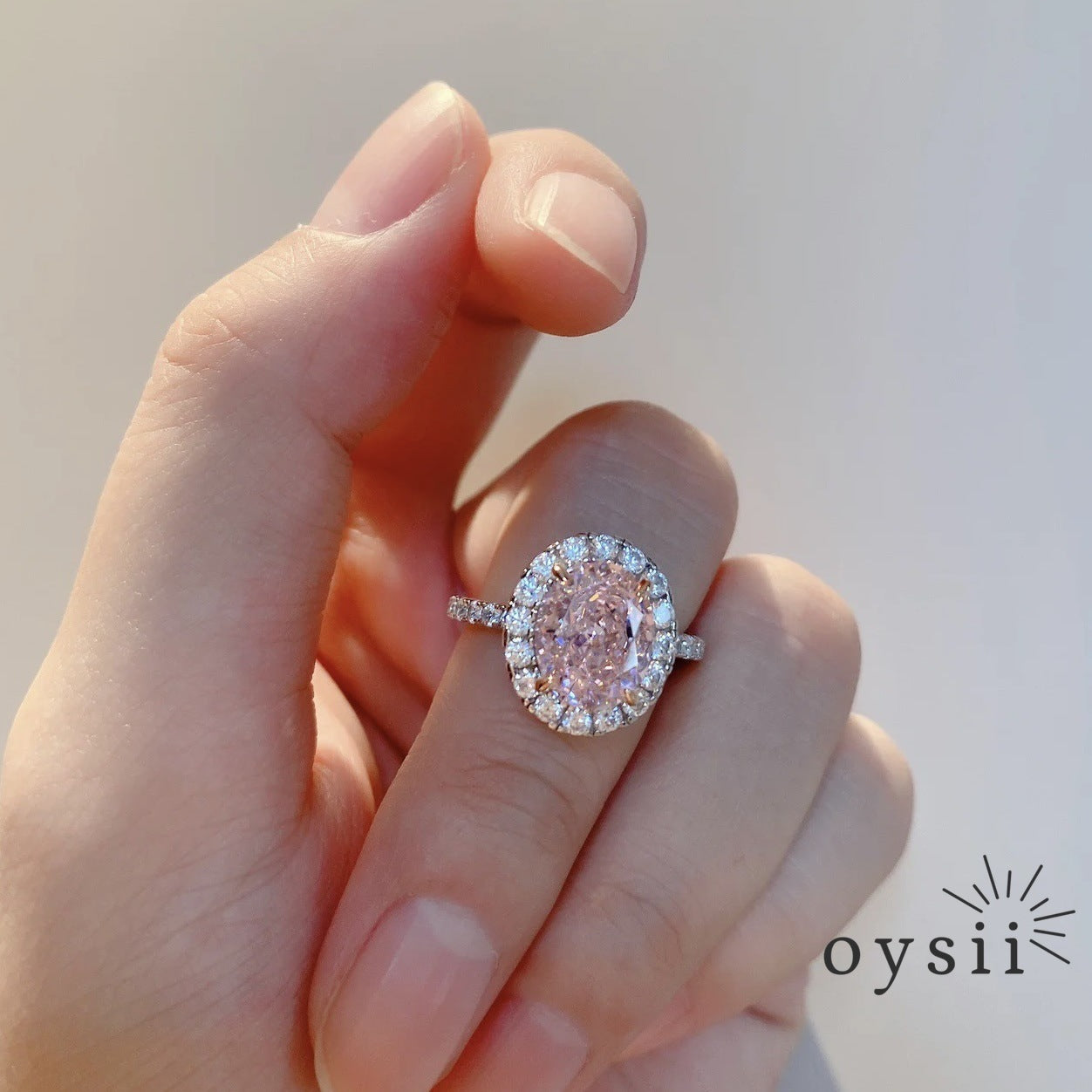 Blush Dove — Vintage Pigeon Egg Pink Diamond Ring