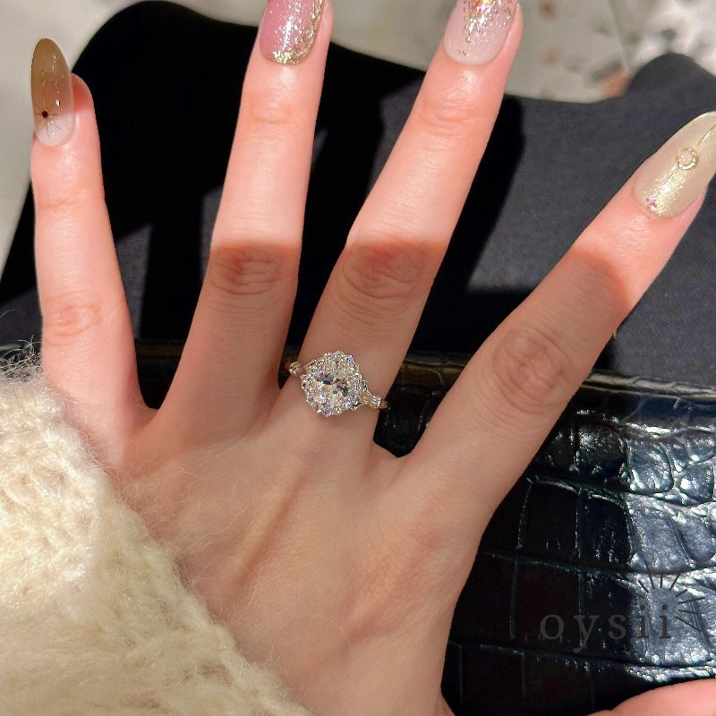 Celestial Bloom – Dove Egg Diamond Ring