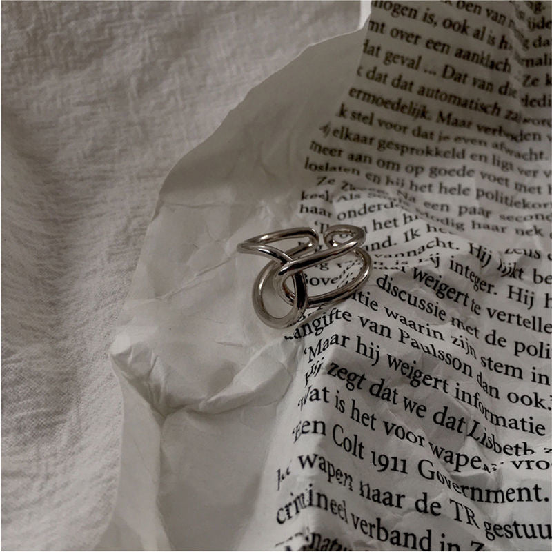 Smooth Open Cross Band Ring