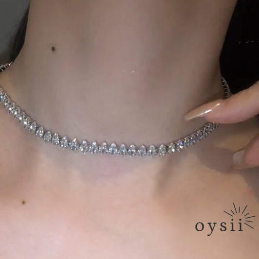 Luminous Chain – Full-Crystal Minimalist Necklace