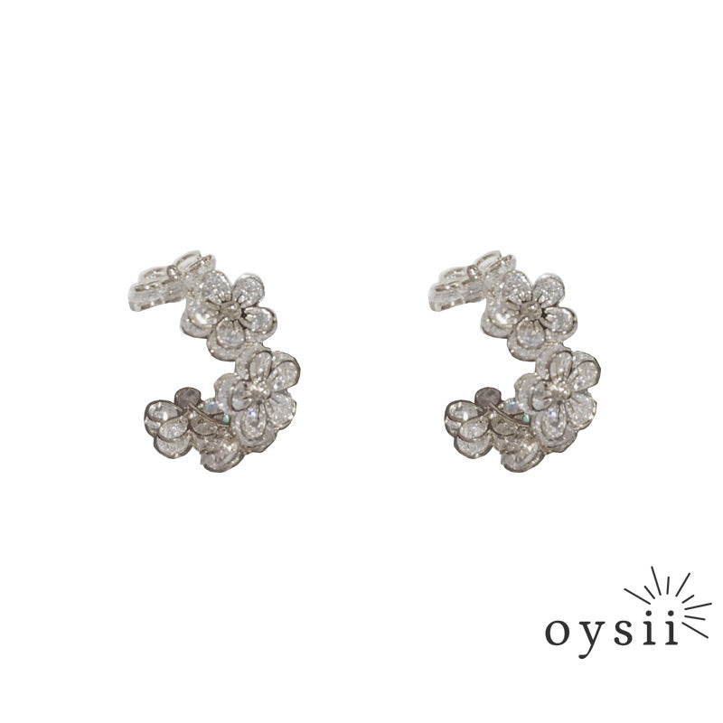 Blossom Glow — Micro Pavé Zircon Hoop Earrings
