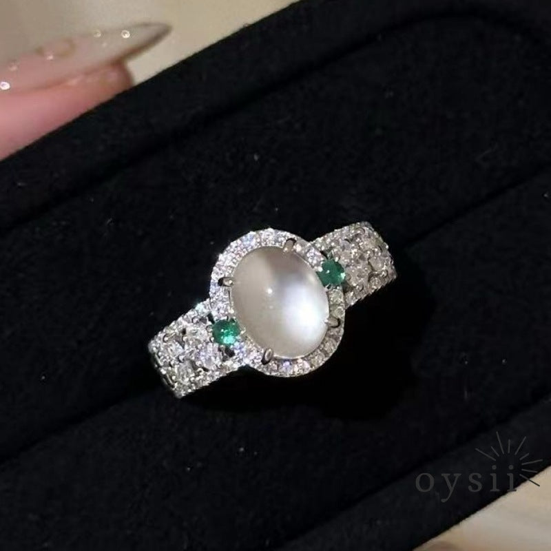 Jade Serenity – Oval Water Jade Diamond Ring