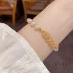 Lunar Charm – Zircon Coin Pearl Bracelet
