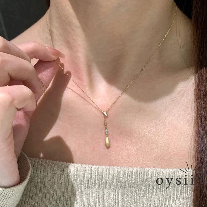 Lustre Drop — Light-Luxury French Vintage Tassel Teardrop Necklace