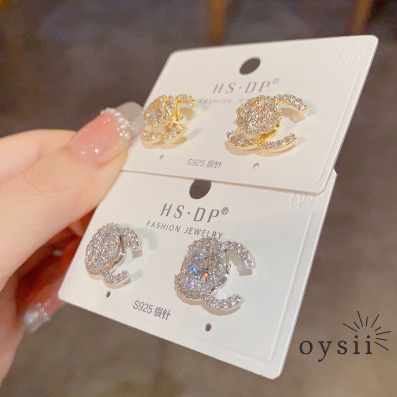 Petite Grace — Classic Pavé Stud Earrings