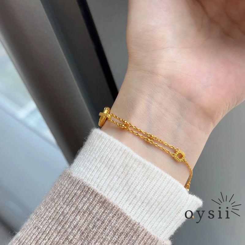 Fortune Halo – Hollow Gourd Safety Pin Bracelet