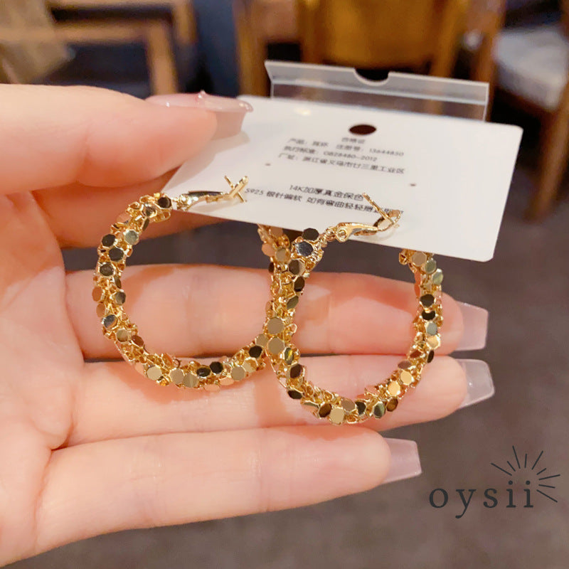 Silver Mirage — Chunky Metal Circle Hoop Earrings