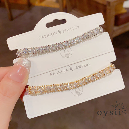 Starlit Geometry — Full Pavé Geometric Bracelet