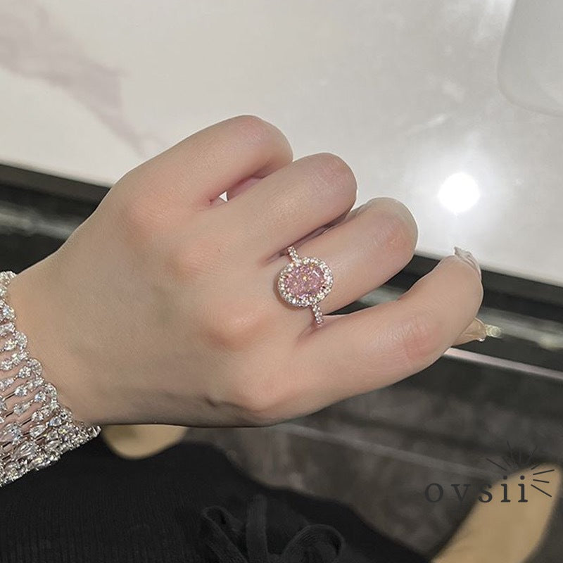 Blush Dove — Vintage Pigeon Egg Pink Diamond Ring