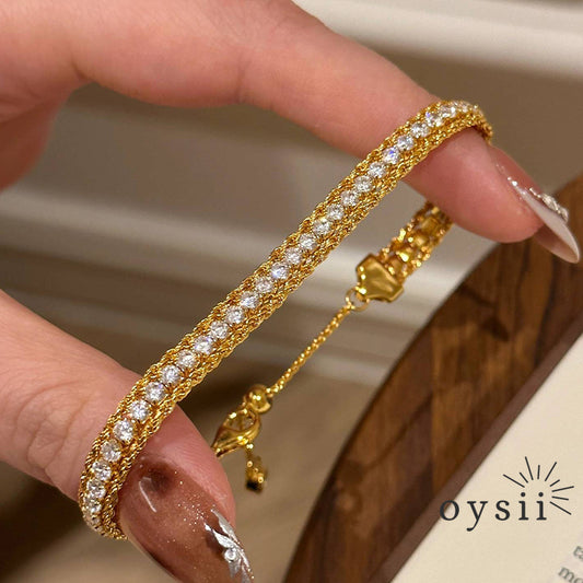 Twist Elegance – Pavé Braided Bracelet