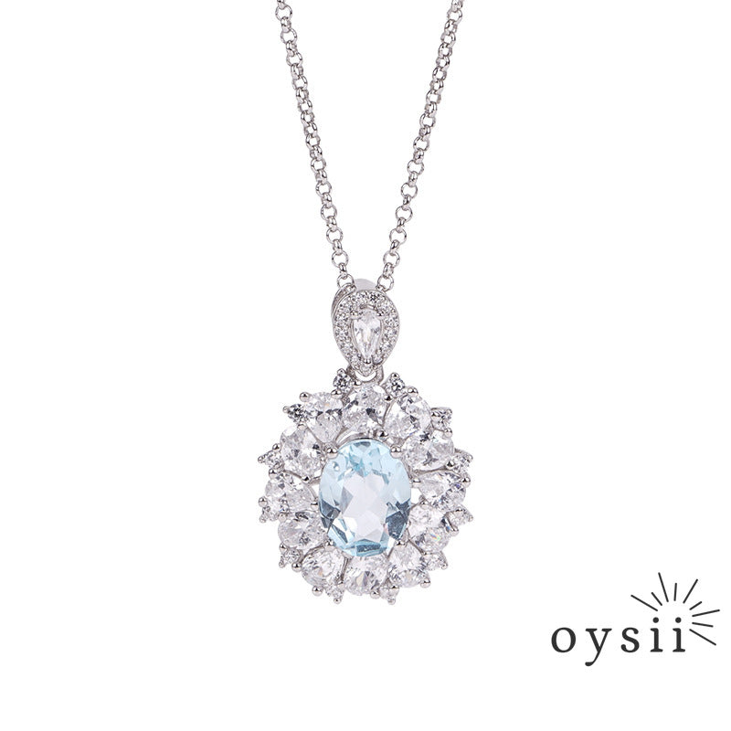 Sky Jewel — S925 Silver Blue Topaz Necklace