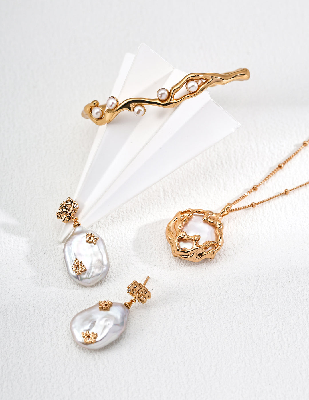 Timeless baroque pearl and cubic zirconia dangle earrings, retro sterling silver jewelry