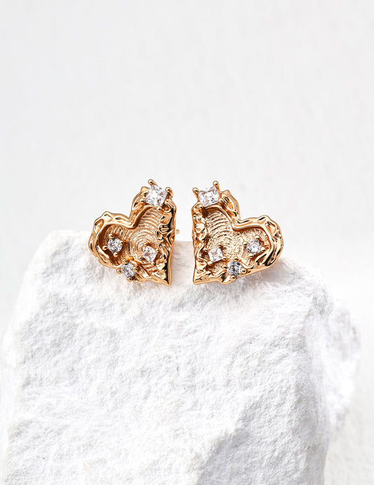 Classic vintage-inspired zircon stone earrings, elegant retro jewelry for women