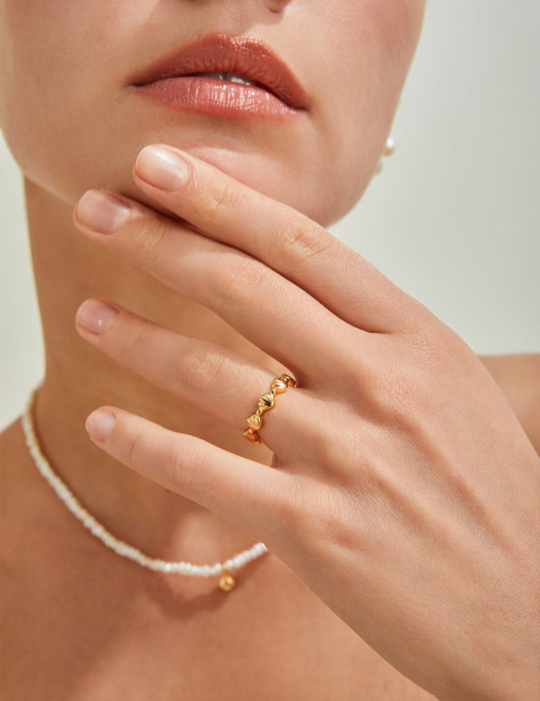 Minimalist sterling silver seashell ring, chic beach style accessory