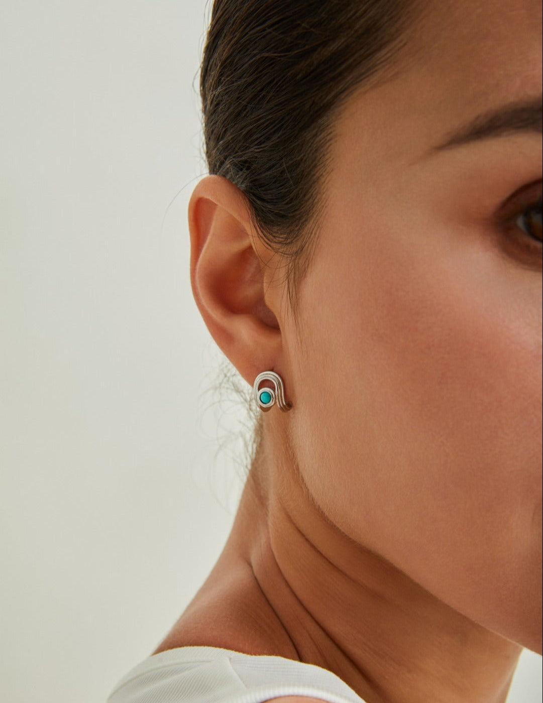 Trendy sterling silver turquoise earrings with authentic gemstones, bohemian chic statement jewelry for everyday wear