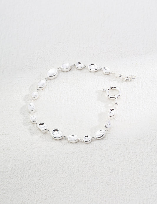 Minimalist solid silver chain bracelet, dainty everyday jewelry for women