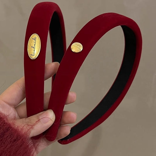 Angora Red Velvet Headband