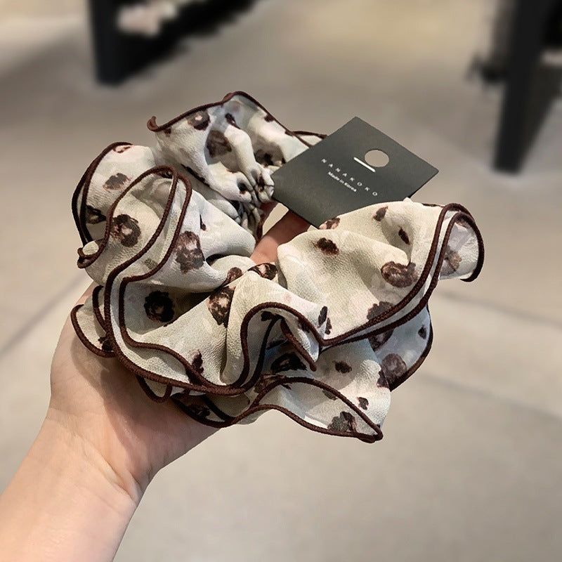 Vintage Chiffon Floral Scrunchie