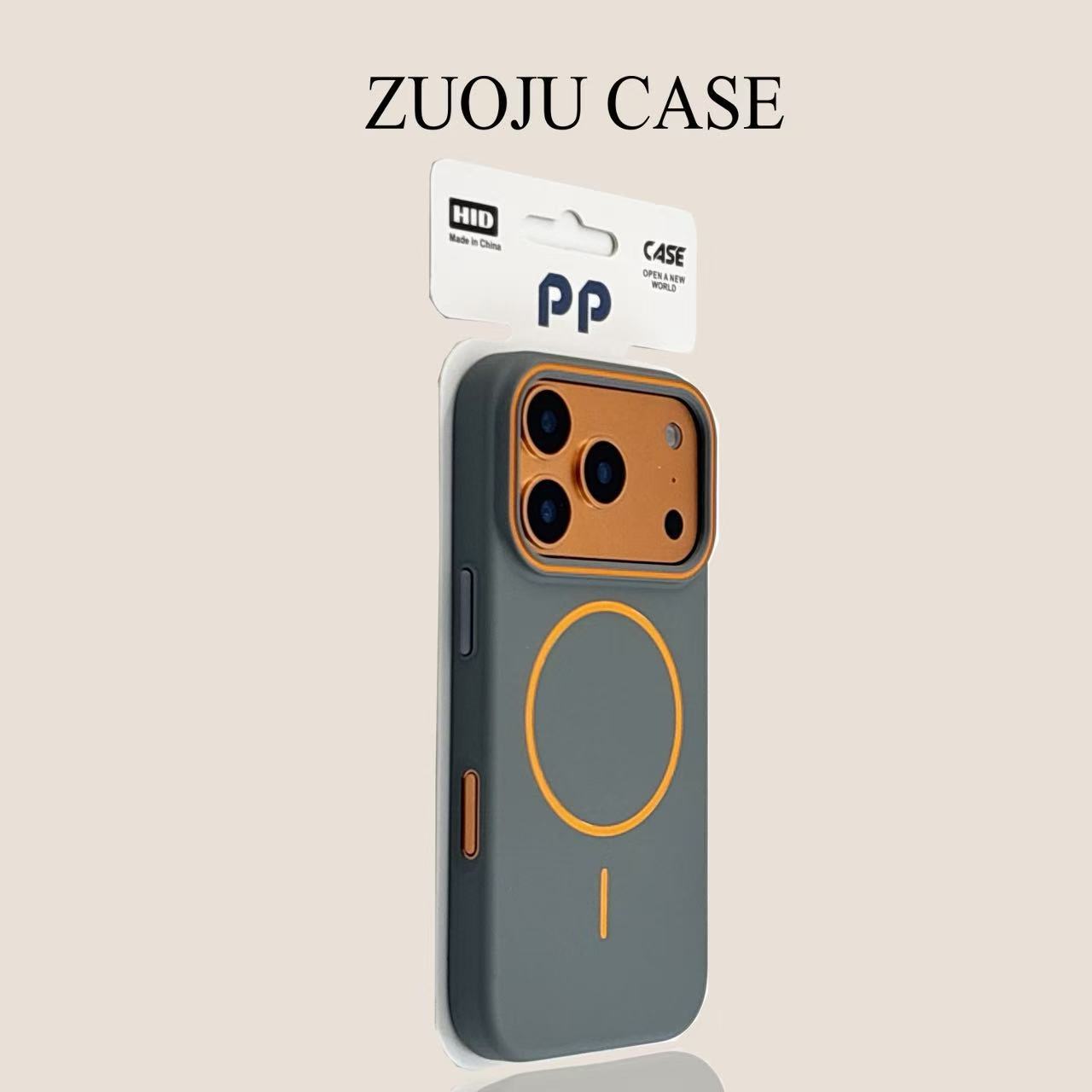 Orange Accent Magnetic Color-Block iPhone Case