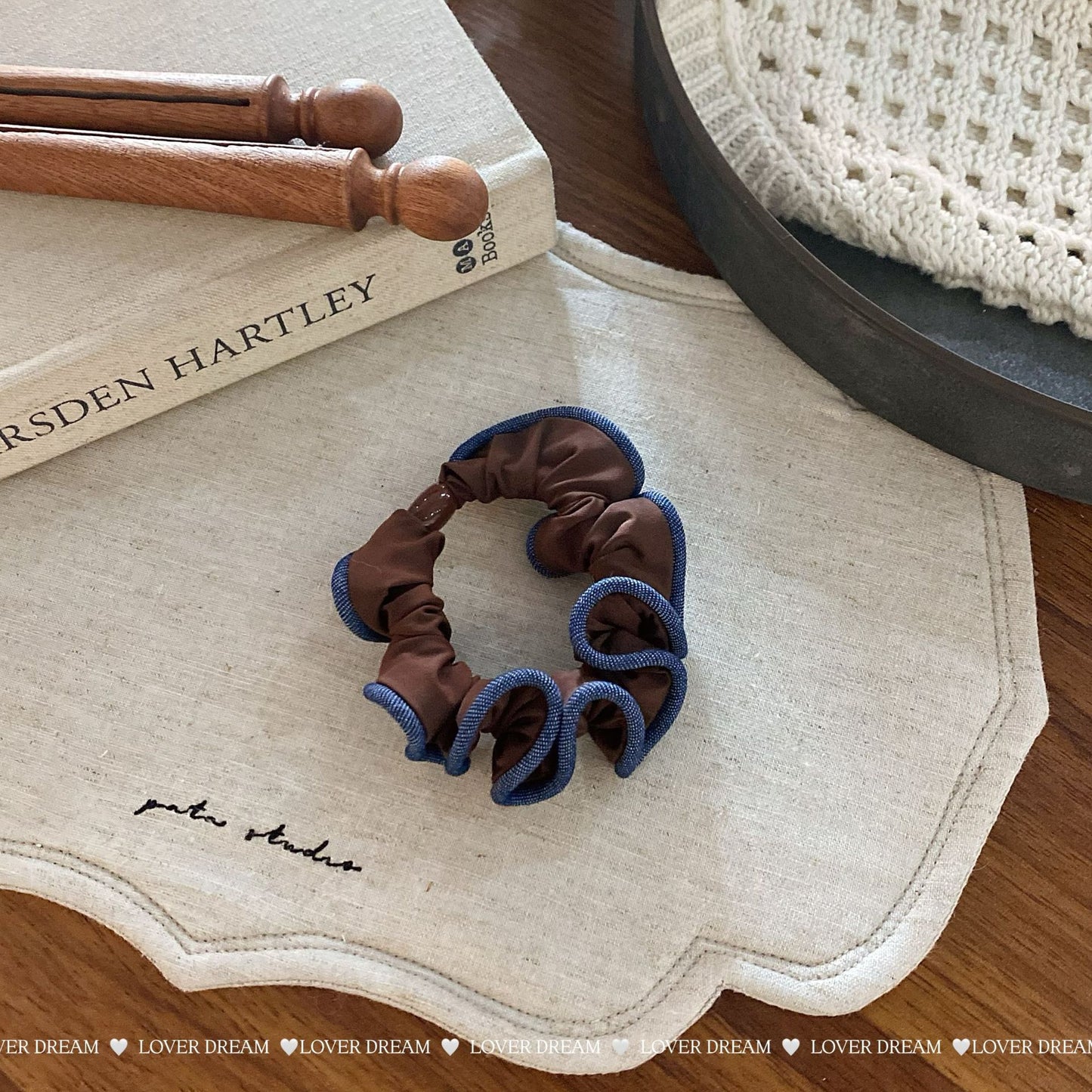 Brown Fabric Hair Elastic