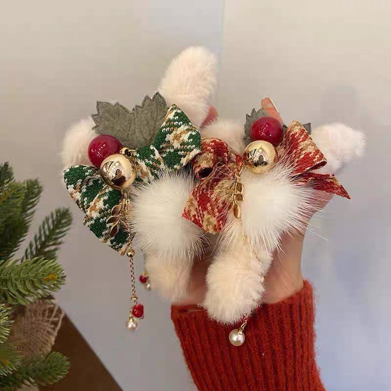 Autumn Winter Bow Hair Claw Clip