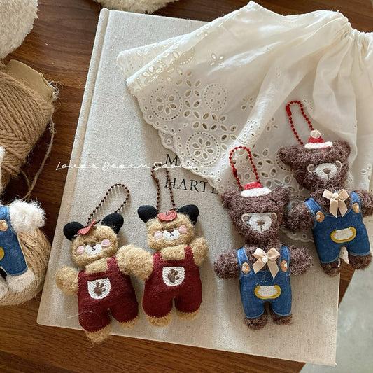 Santa Bear Felt Keychain