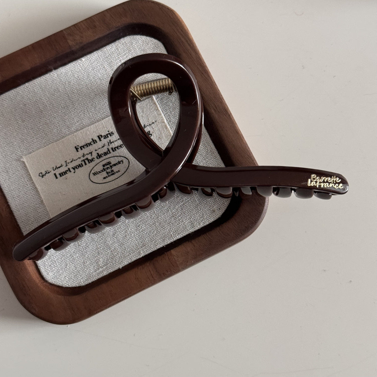 Chocolate Letter Hair Claw Clip