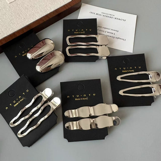 Silver Y2K Hair Clip for Teens