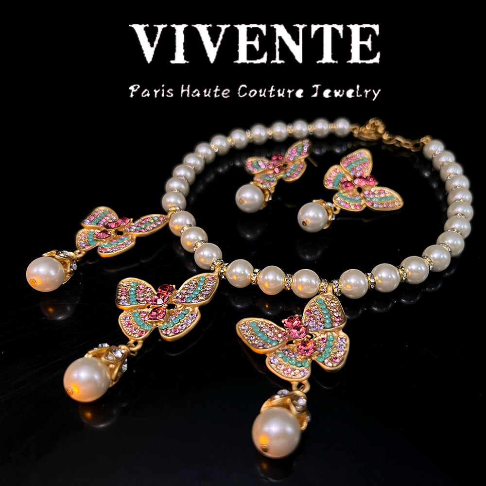 Rainbow Drizzle — Enamel Umbrella Jewelry Set