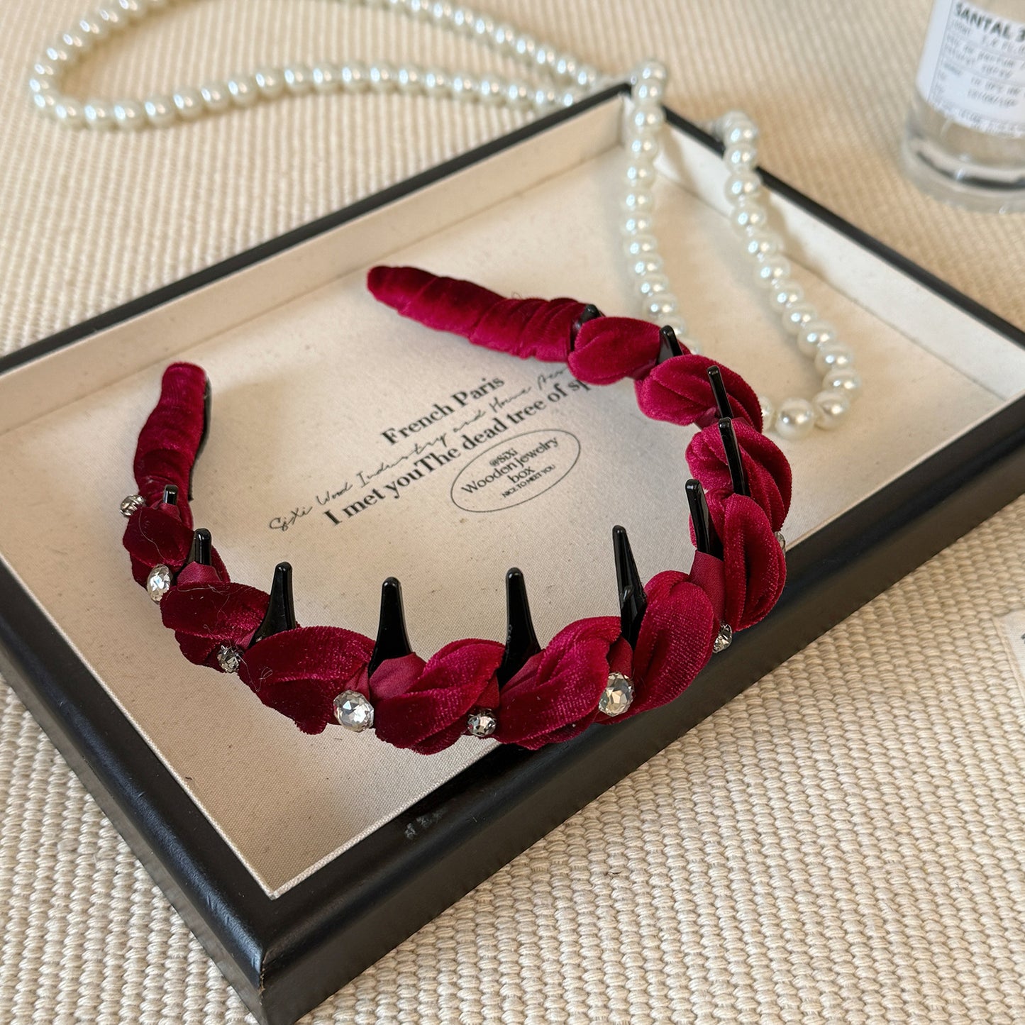 Velvet Rhinestone High-Top Headband