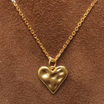 Matte Hammered Heart Necklace