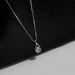 Dewdrop Grace — S925 Silver Teardrop Zircon Necklace