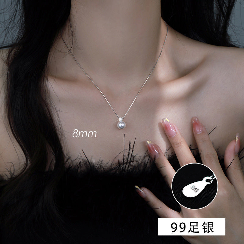 Diana Pearl — 99 Silver Classic Round Pearl Necklace