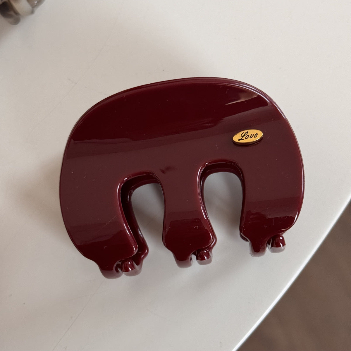 M-Shaped Heart Gold Hair Clip