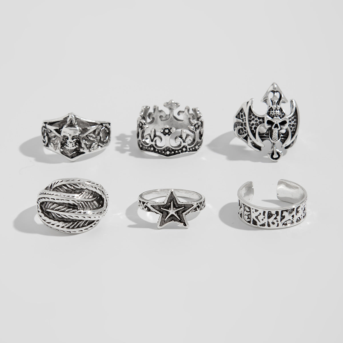 Gothic Punk Knuckle Ring Set