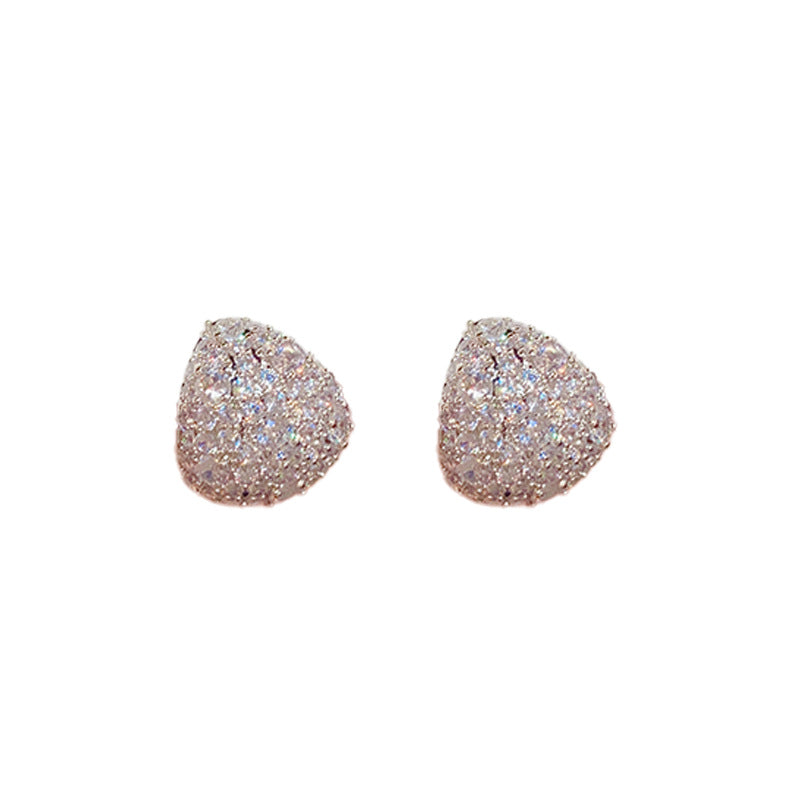 Silver Dew — Sparkling Zircon Teardrop Stud Earrings
