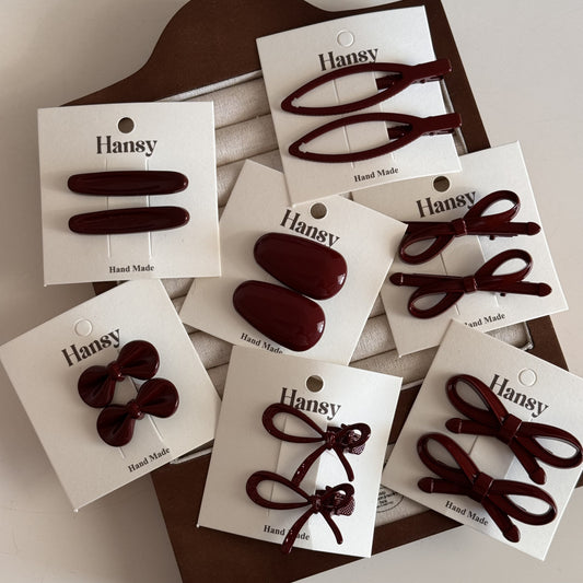 Red Alloy Bow Hair Clip