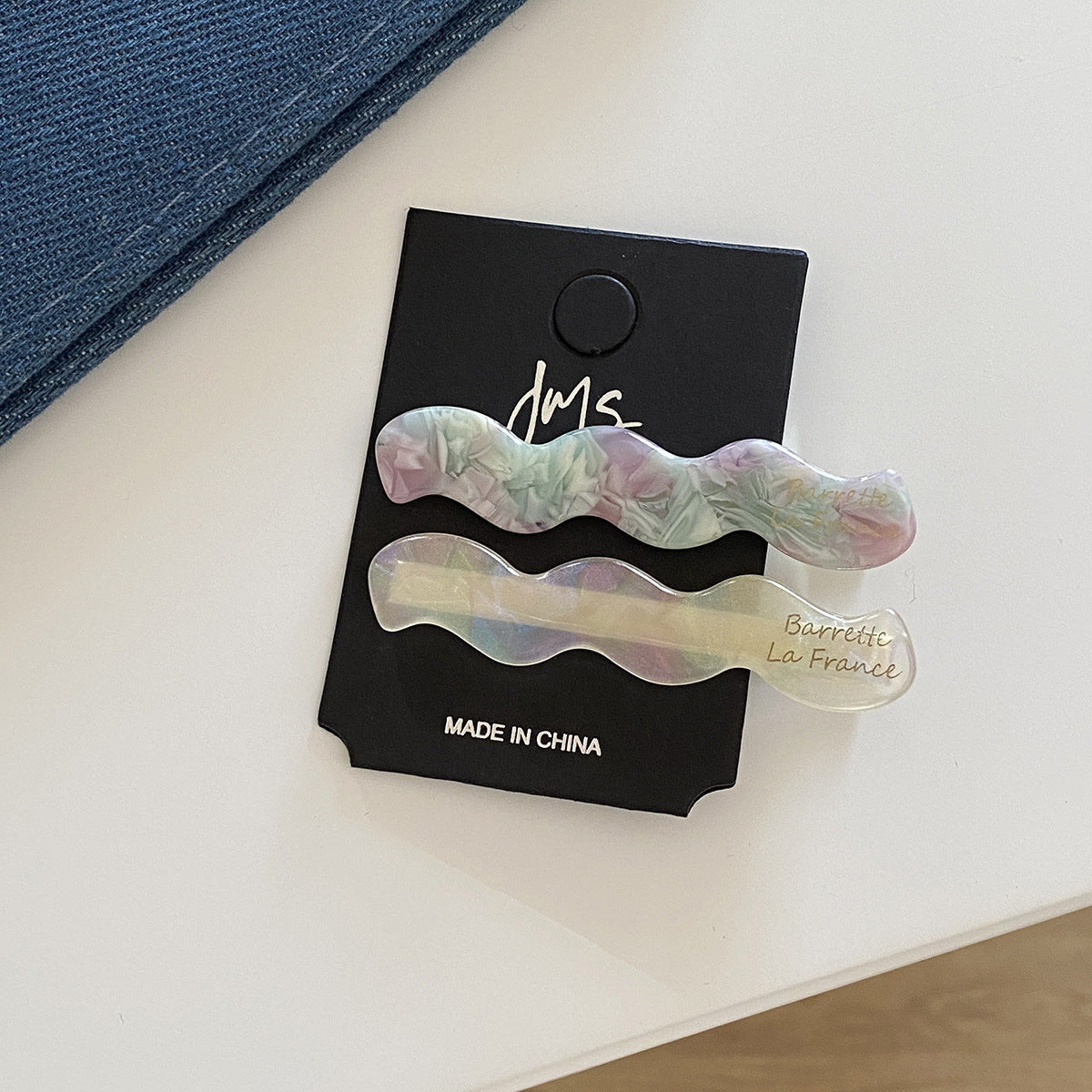 Korean Wave Acetate Hair Clip Set