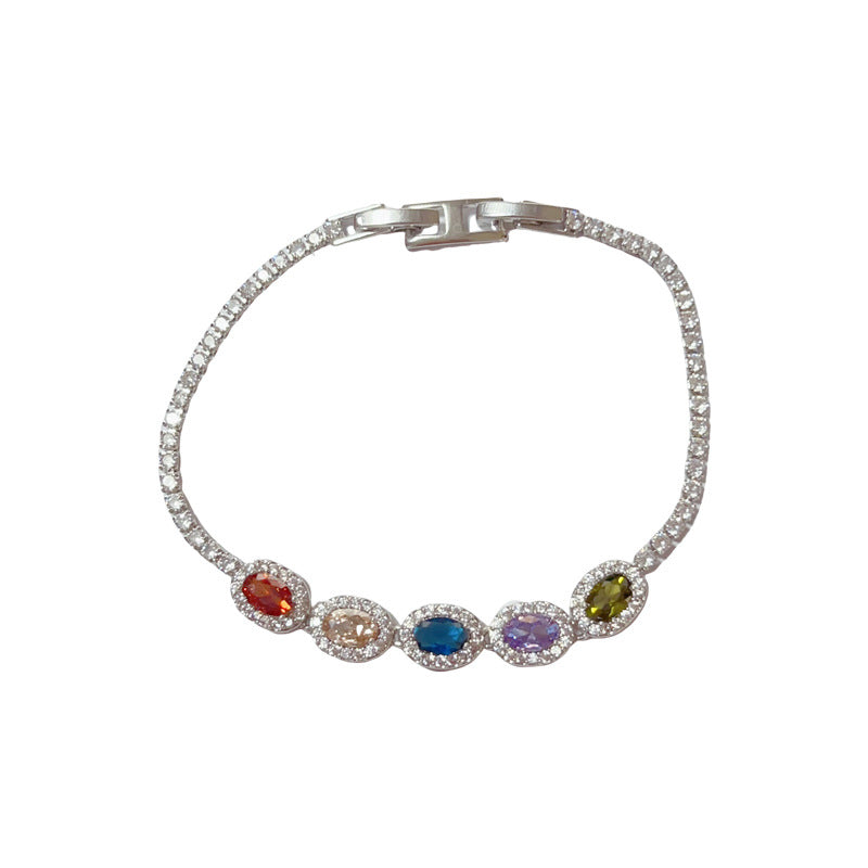Prismatic Charm — Full Color Zircon Adjustable Bracelet
