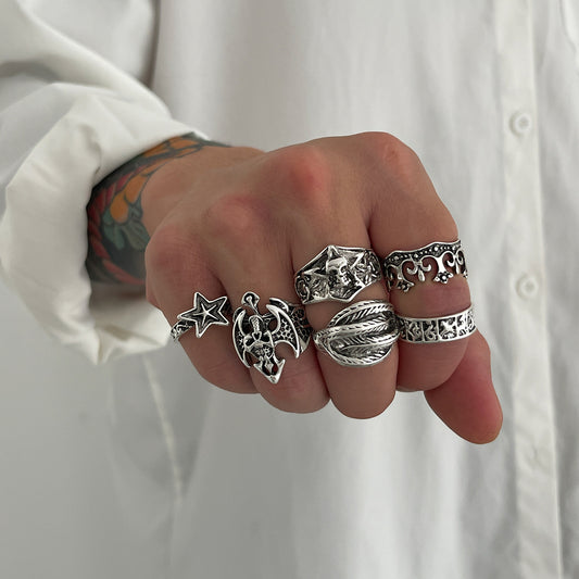 Gothic Punk Knuckle Ring Set