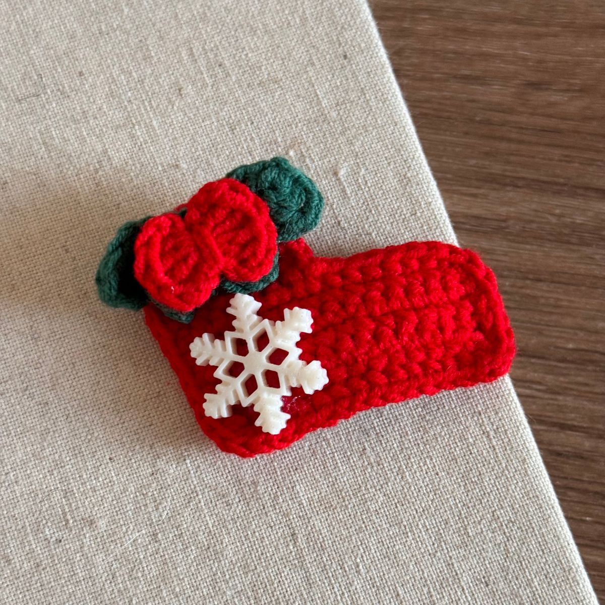 Cute Christmas Knit Hair Clip