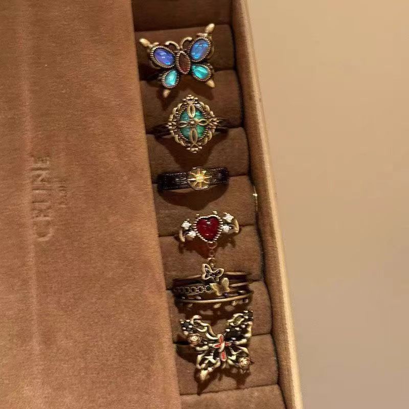 Gothic Butterfly Sunflower Ring