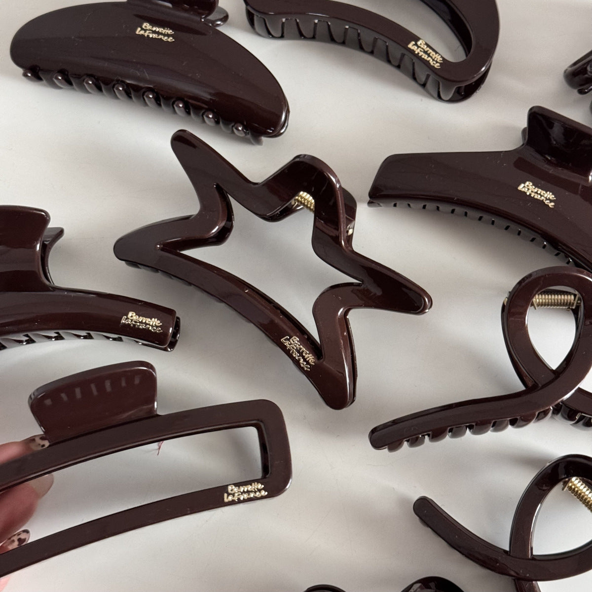 Chocolate Letter Hair Claw Clip