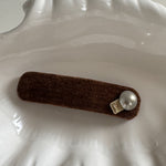 Vintage Pearl Velvet Hair Clip