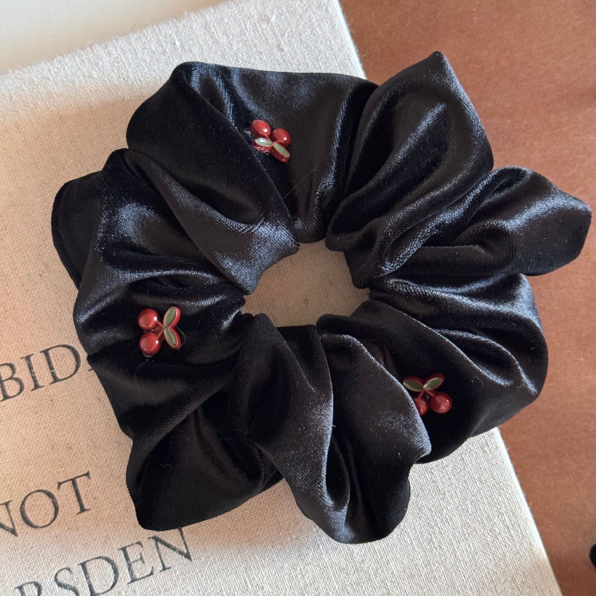 Cherry Velvet Hair Clip