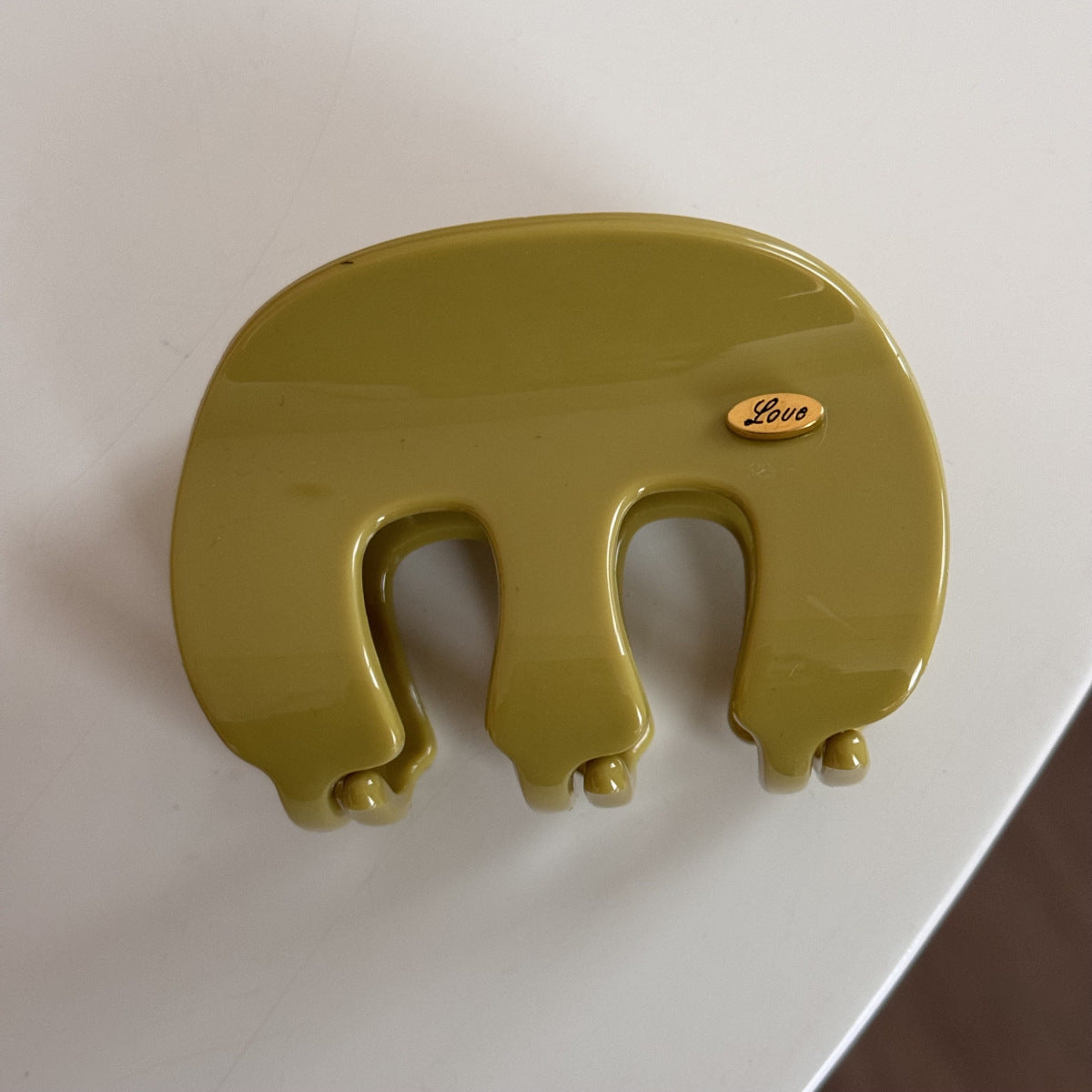 M-Shaped Heart Gold Hair Clip