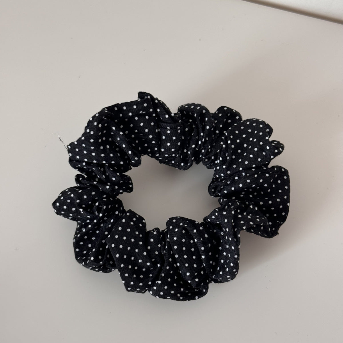 Polka Dot Ruffle Mini Scrunchie