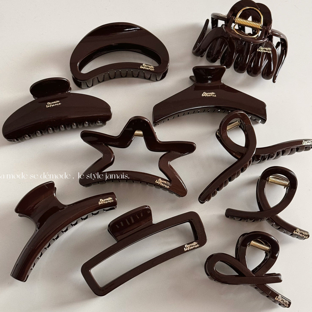 Chocolate Letter Hair Claw Clip